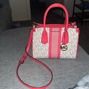 Hot Pink & White Michael Kors small bag
